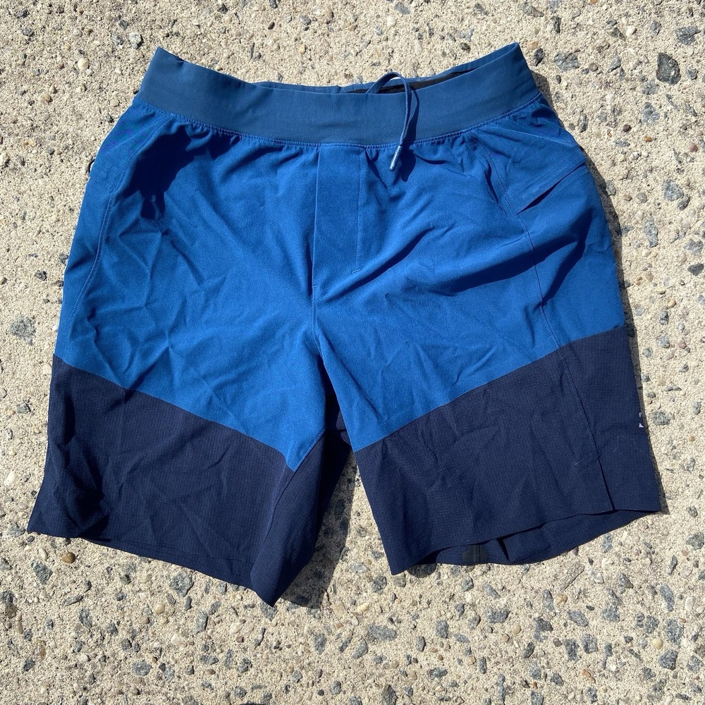 Lululemon T.H.E. Shorts Men's Small Blue 8" Lined Drawstring‎ Stretch M7ACWS
